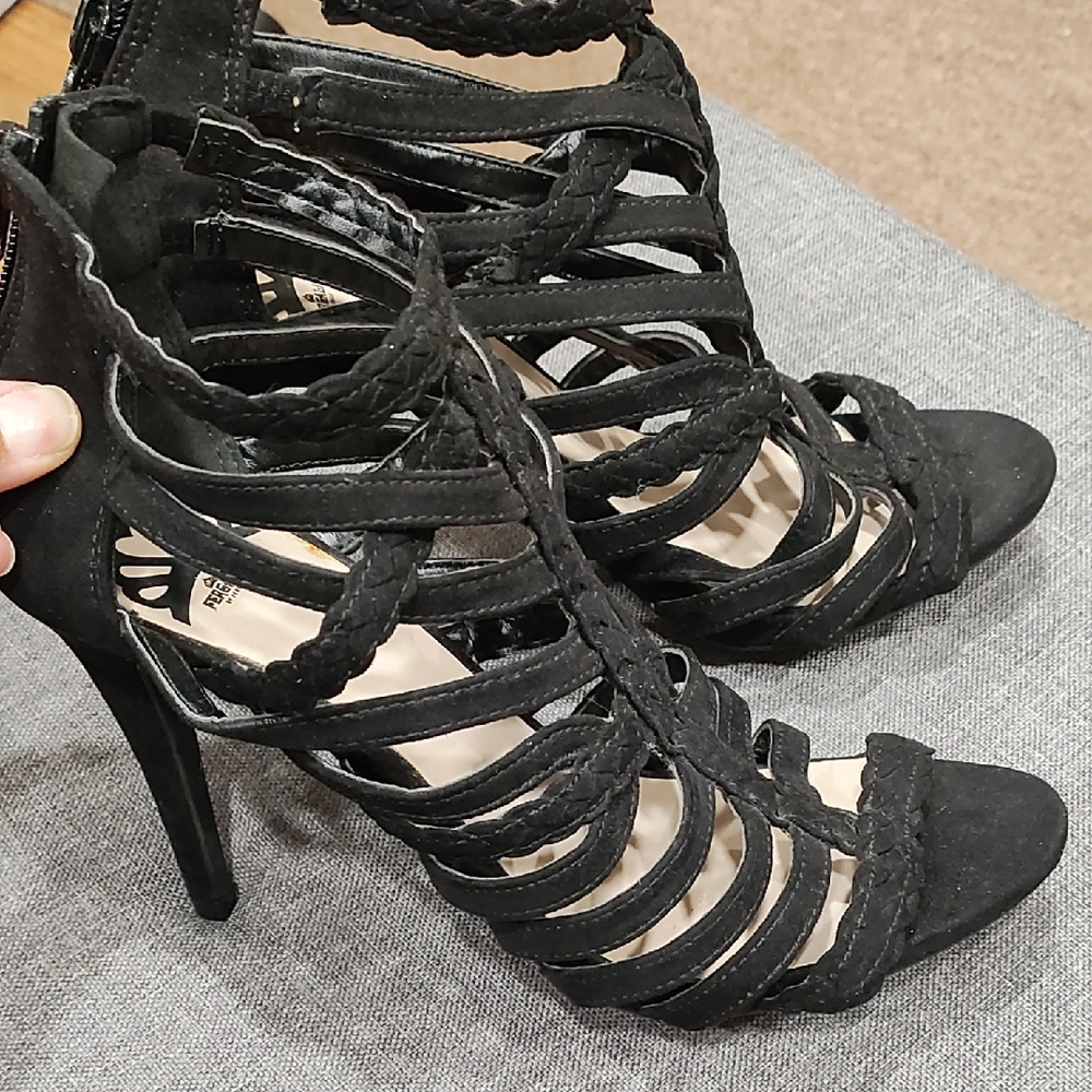 Fergalicious Black Braided Heels